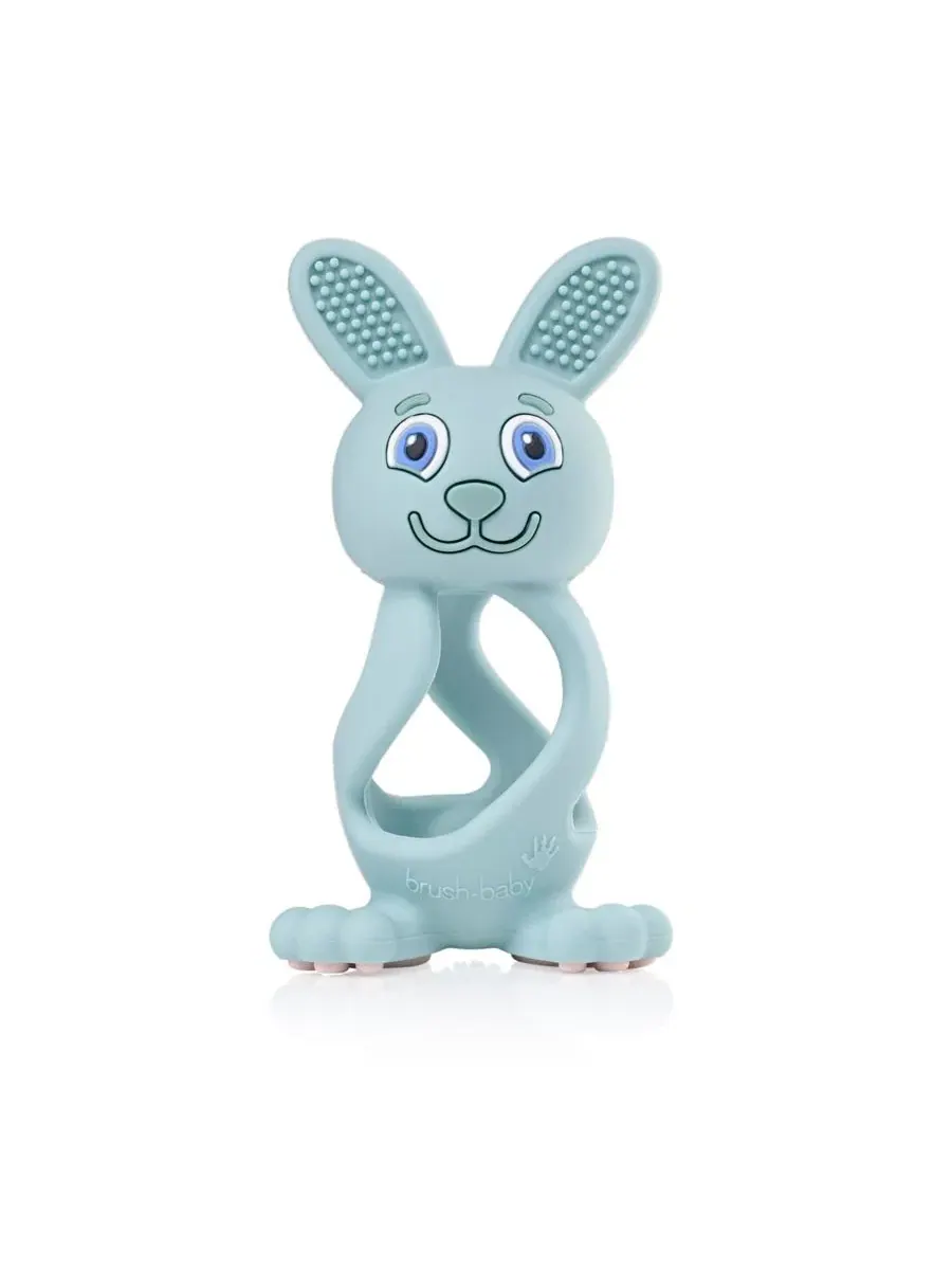 Детский прорезыватель для зубов Bobbie Bunny, эвкалиптово-зеленый, Игрушка-прорезыватель с функцией