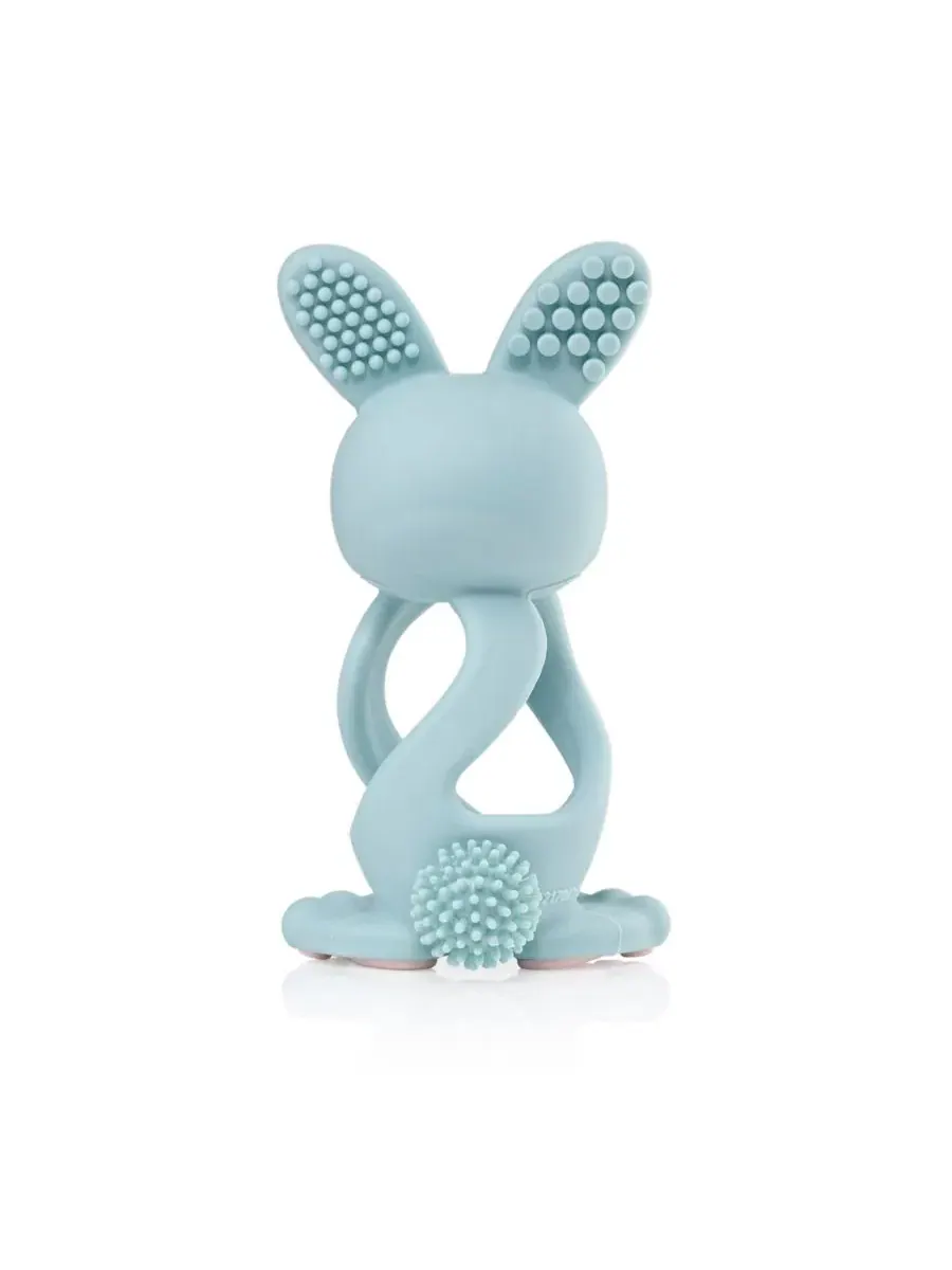 Детский прорезыватель для зубов Bobbie Bunny, эвкалиптово-зеленый, Игрушка-прорезыватель с функцией — изображение 2 из 10