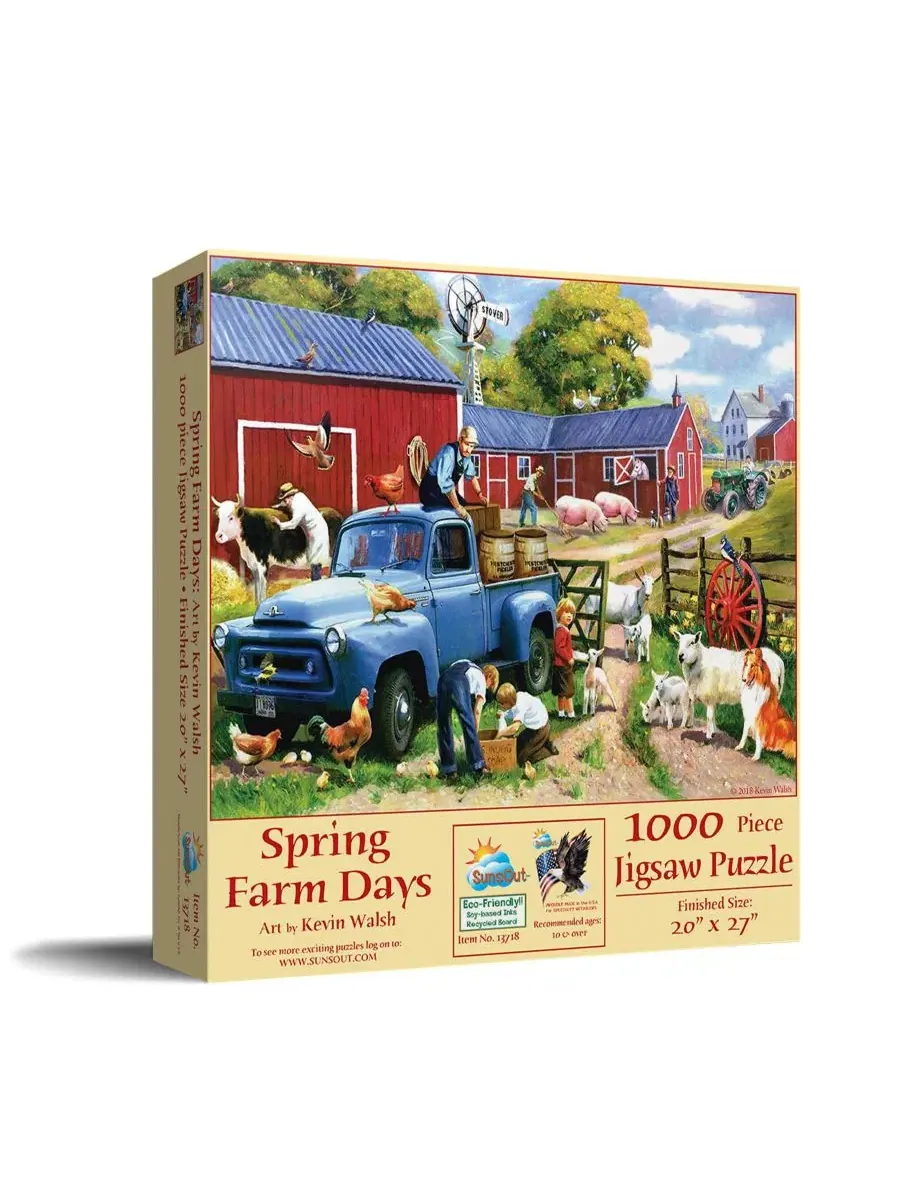 Пазл «Весенние фермерские дни» (1000 деталей) для взрослых Sunsout