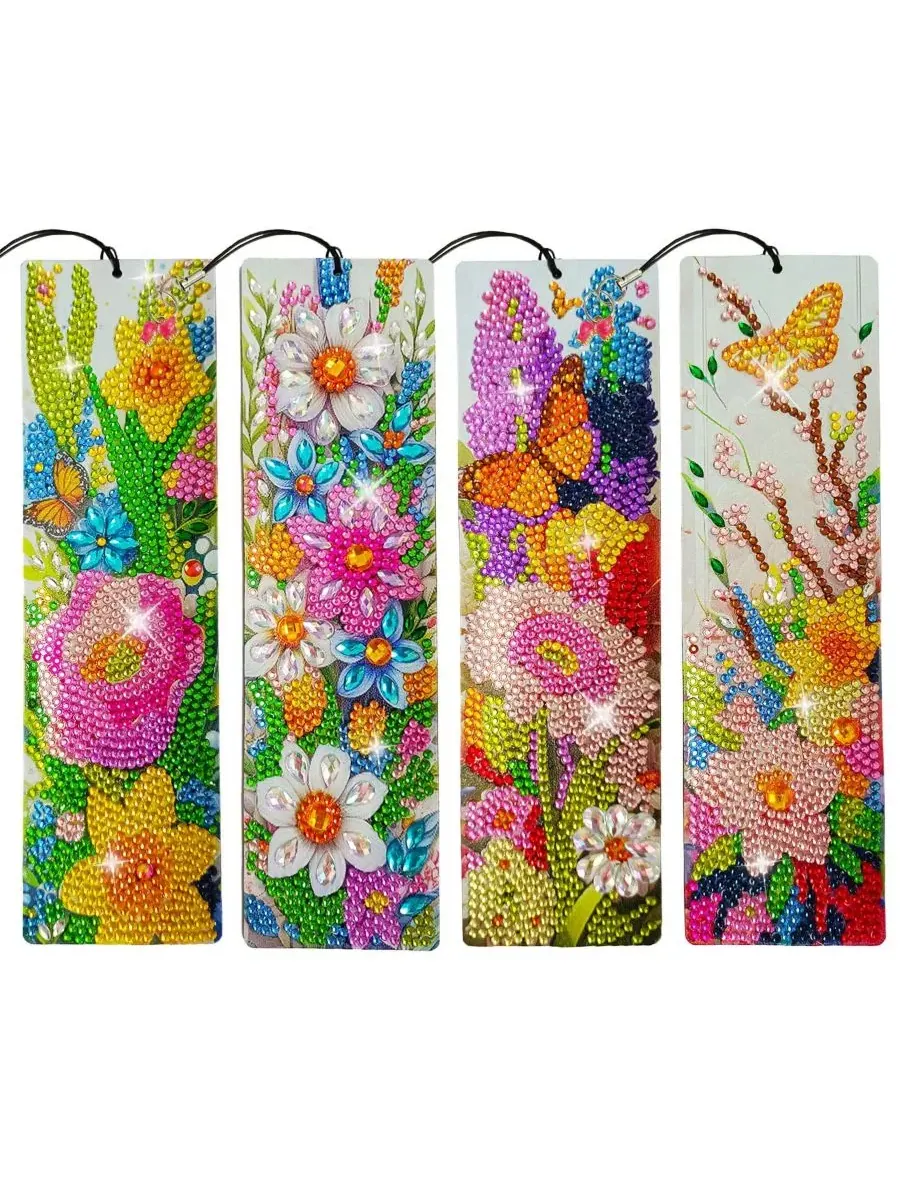 Набор для творчества «Painting Bookmark DIY Kit» с алмазной вышивкой GNUADZ, Four Flower