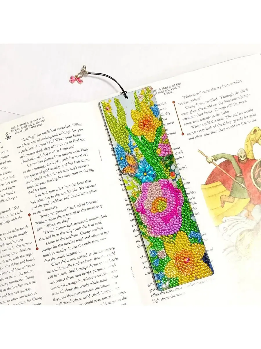 Набор для творчества «Painting Bookmark DIY Kit» с алмазной вышивкой GNUADZ, Four Flower — изображение 4 из 4