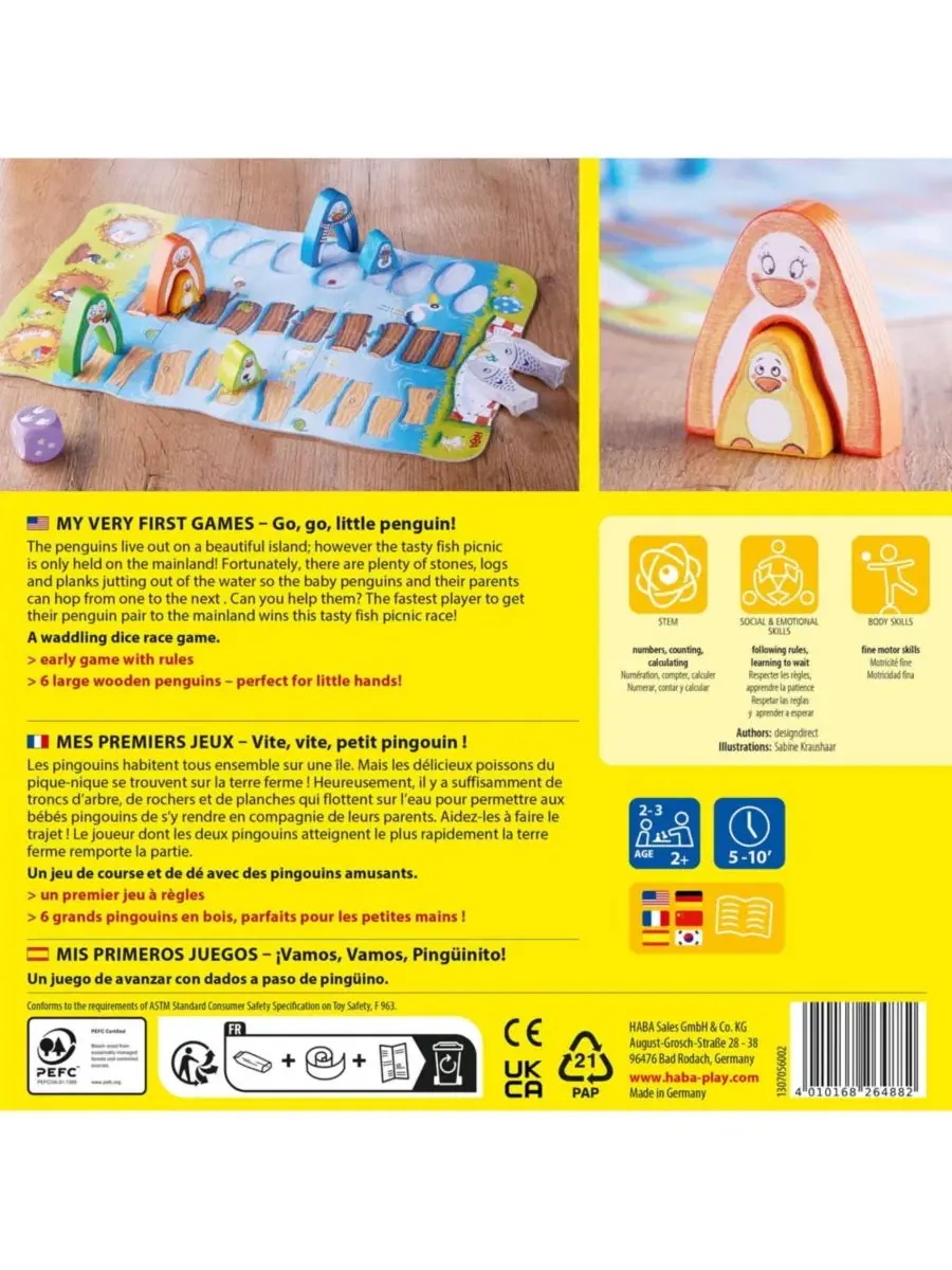 Настольная игра для малышей Go, Go, Little Penguin! Haba, Mutli — изображение 4 из 6