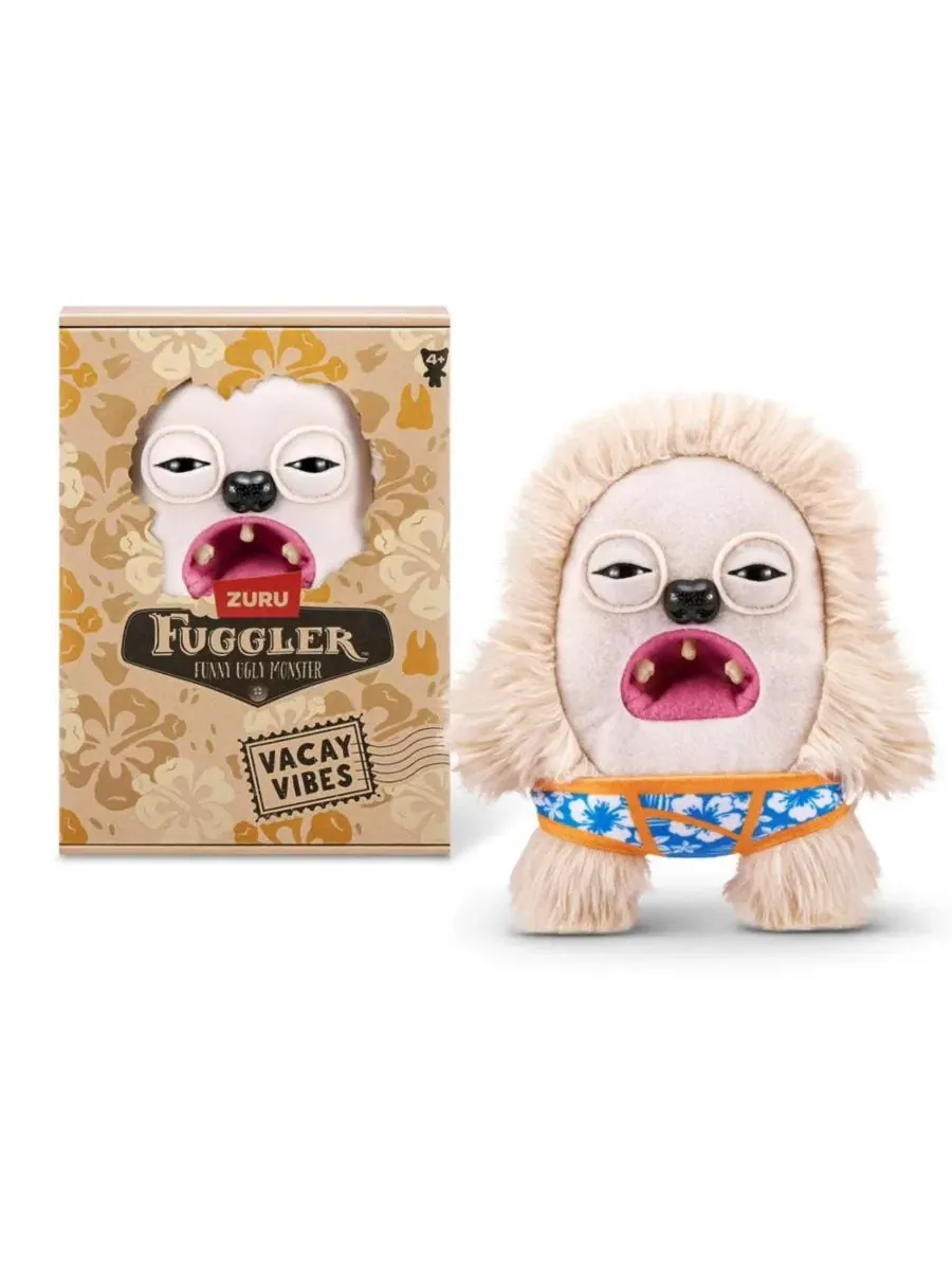Мягкая игрушка Vacay Vibes Hedge Grog Cream Funny Ugly Monster Plush Toy 9 Inch Fuggler — без цвета
