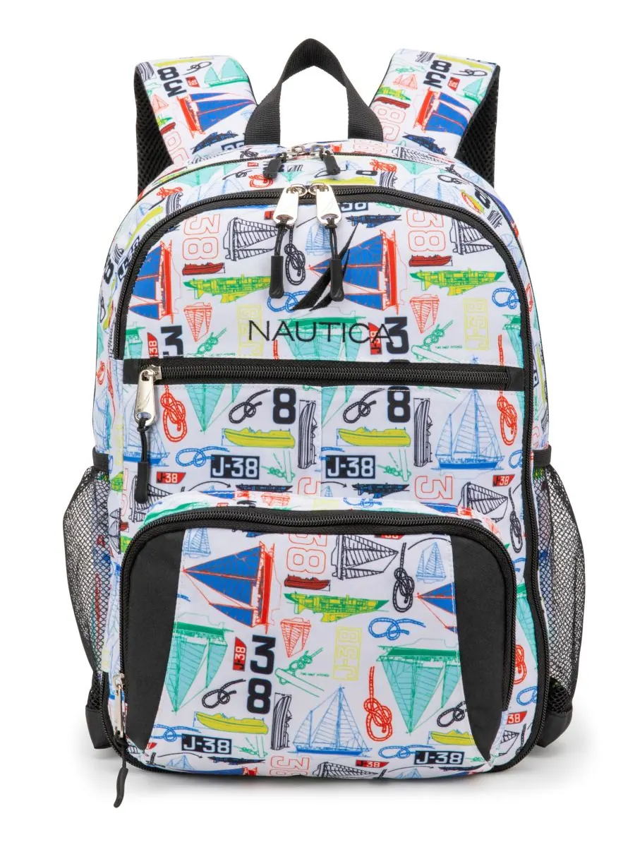 Детский школьный рюкзак, высота 40 см Nautica, цвет sailboats