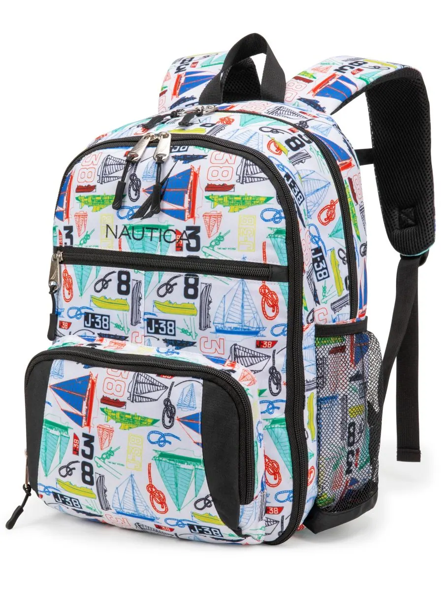 Детский школьный рюкзак, высота 40 см Nautica, цвет sailboats — изображение 2 из 8