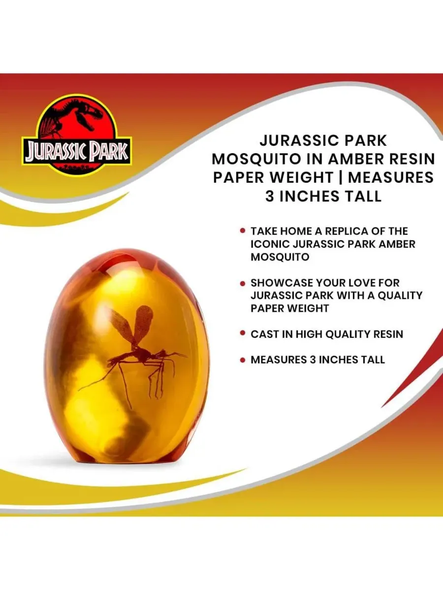 Фигурка из смолы с комаром в янтаре Jurassic Park, 7,6 см Surreal Entertainment, Open Miscellaneous — изображение 4 из 6