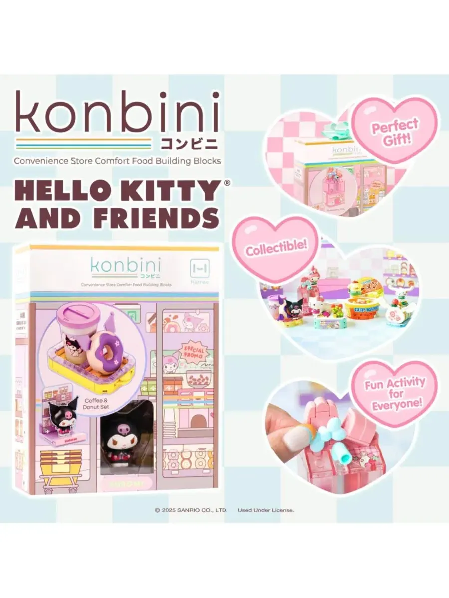 Набор фигурок Sanrio Hello Kitty and Friends Konbini Series - милый конструктор, отличный подарок — изображение 4 из 7