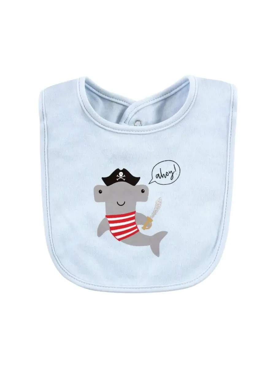 5 мягких детских нагрудников из трикотажа Hudson Baby, Pirate Shark — изображение 7 из 7