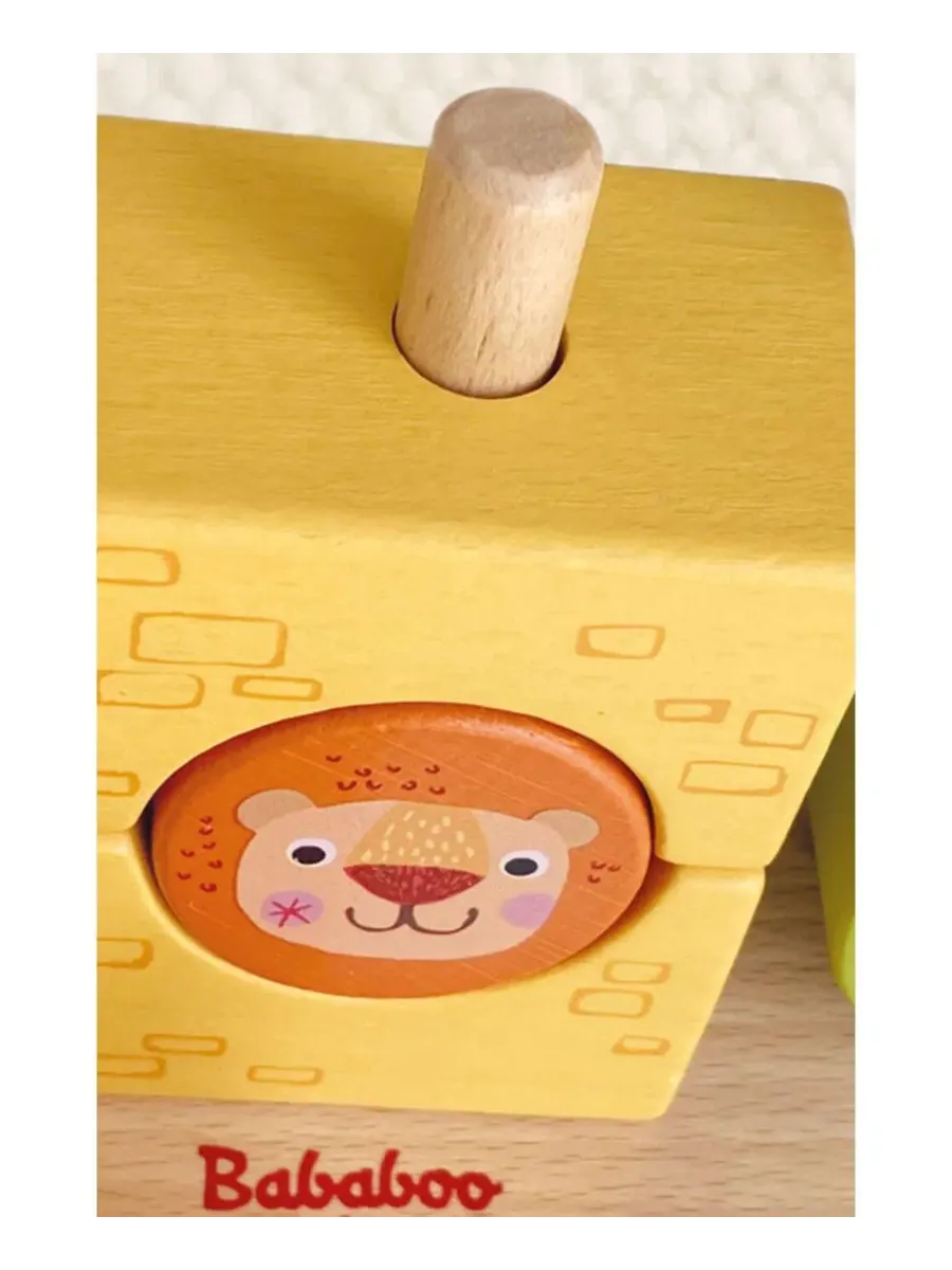 Развивающая игрушка деревянная для малышей, 13 деталей, Friends Stacking Toy Bababoo and friends — изображение 4 из 6
