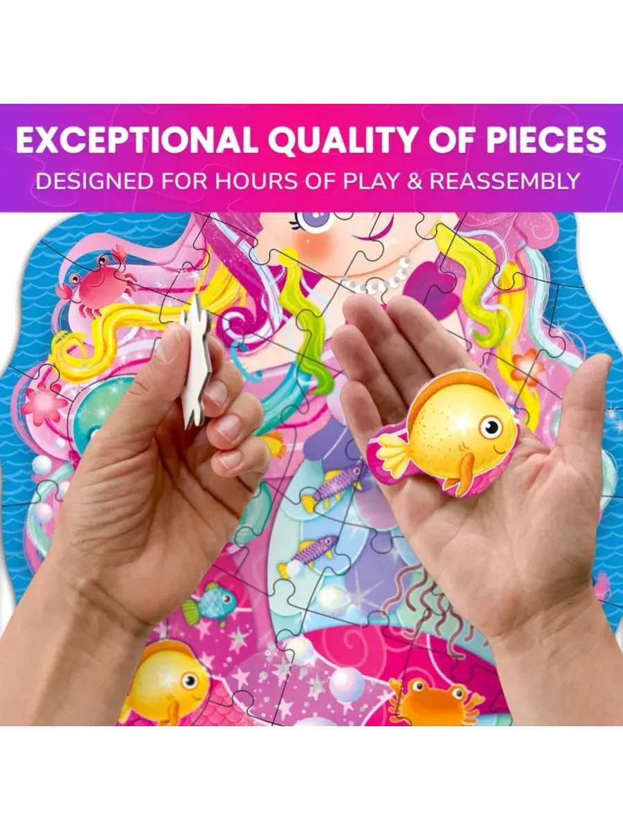 Набор пазлов Shimmer Puzzles для детей - 4 штуки: дракон, ракета, пожарная машина и динозавр — изображение 5 из 8