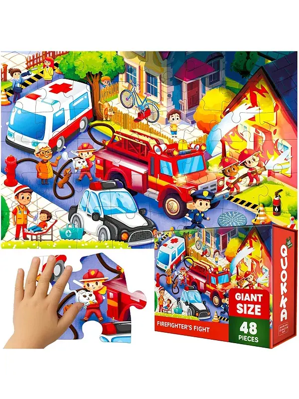 Гигантские напольные пазлы размером 2x3 фута для детей 4-6 лет Quokka, firetruck