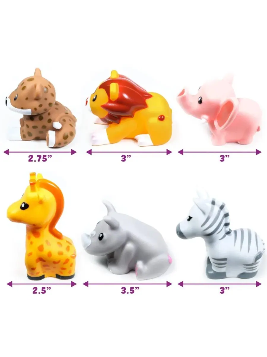 Набор игрушек для ванной «Savanna» из 6 фигурок животных, бренд GNUADZ, Savanna — изображение 4 из 4
