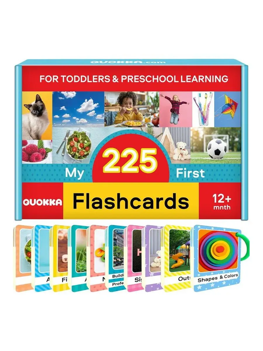 225 карточек для малышей 1-3 лет - карточки с алфавитом и первыми словами с кольцами - забавные — изображение 10 из 12