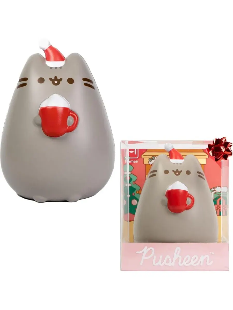 Мягкая игрушка-антистресс Squishy Jumbo Toy Pusheen Figure Santa Hat Christmas Hamee, Santa Hat — без цвета