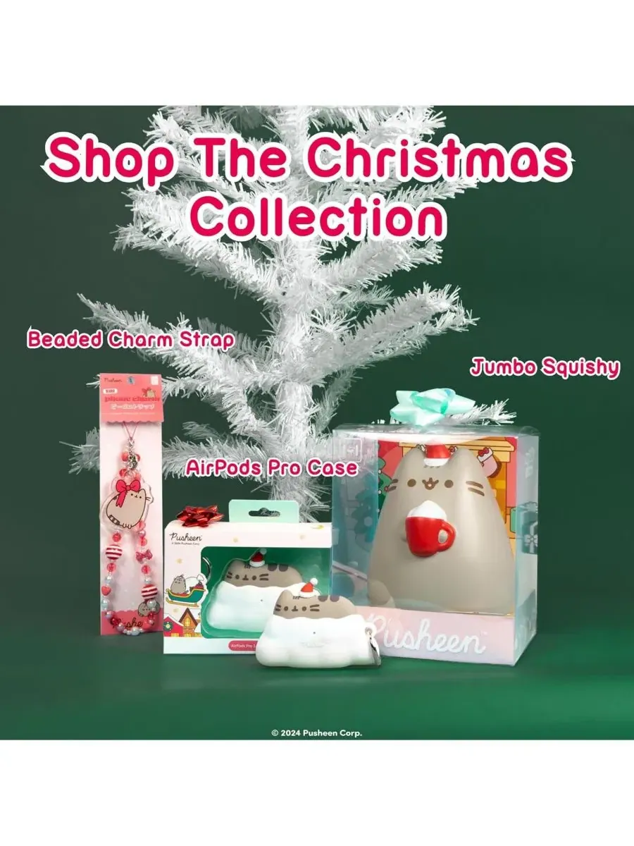 Мягкая игрушка-антистресс Squishy Jumbo Toy Pusheen Figure Santa Hat Christmas Hamee, Santa Hat — изображение 4 из 6