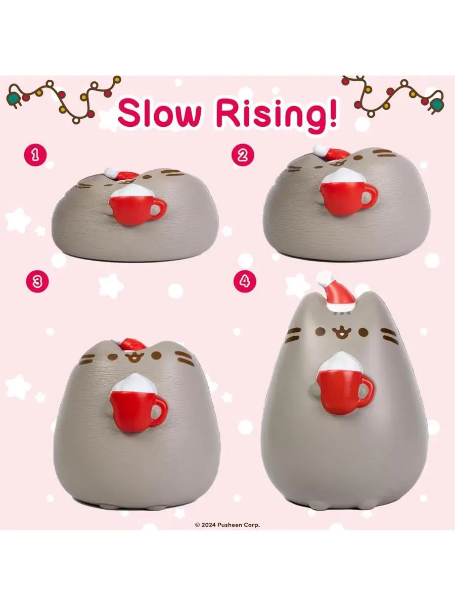 Мягкая игрушка-антистресс Squishy Jumbo Toy Pusheen Figure Santa Hat Christmas Hamee, Santa Hat — изображение 5 из 6