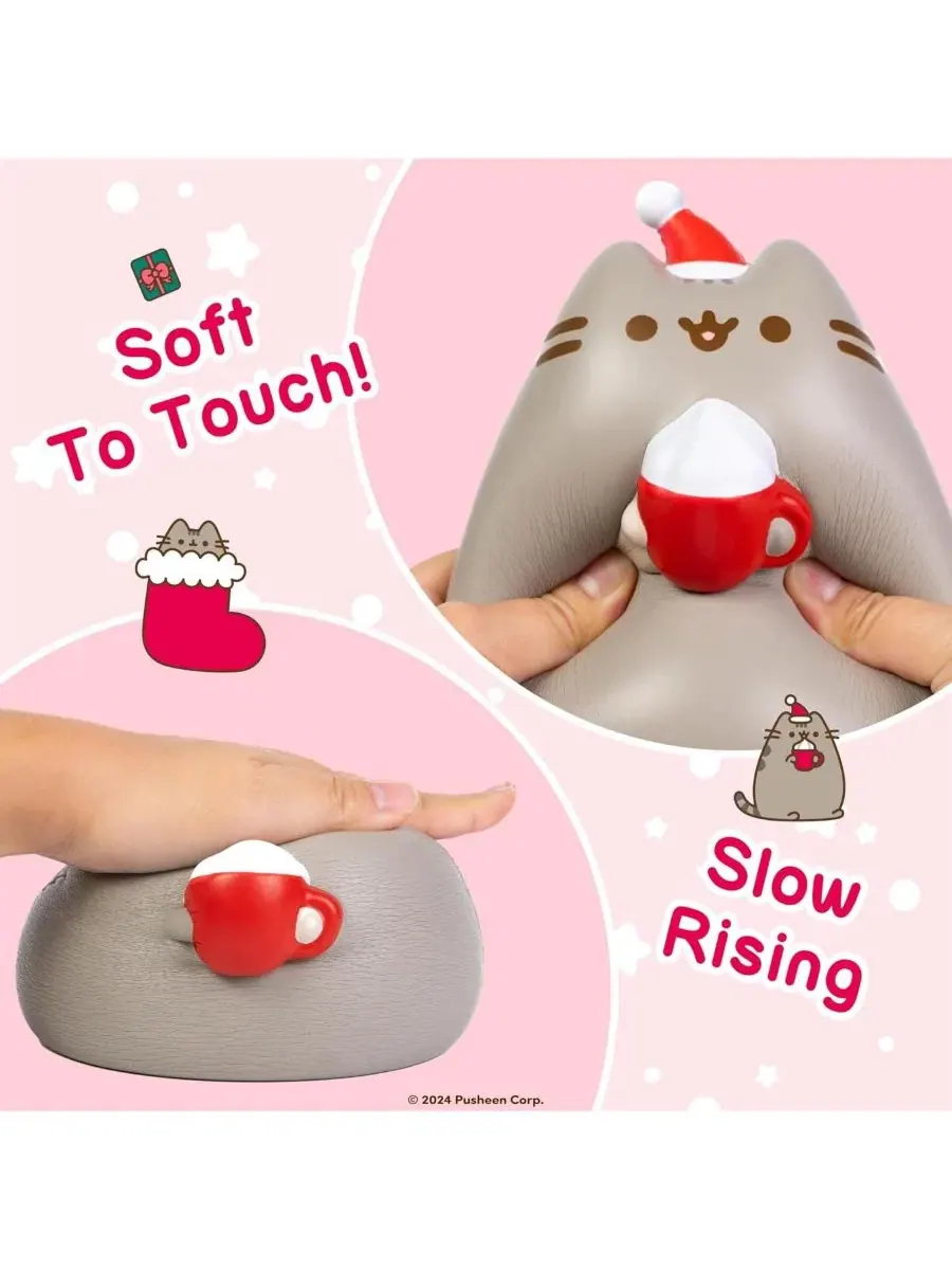 Мягкая игрушка-антистресс Squishy Jumbo Toy Pusheen Figure Santa Hat Christmas Hamee, Santa Hat — изображение 6 из 6