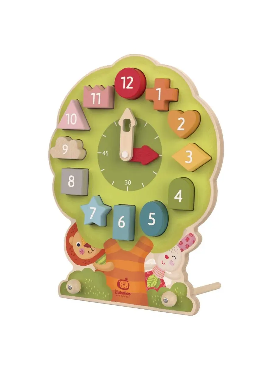 Развивающая игрушка сортер-часы Wonder Tree Shape Sorting Clock Bababoo and friends, Open
