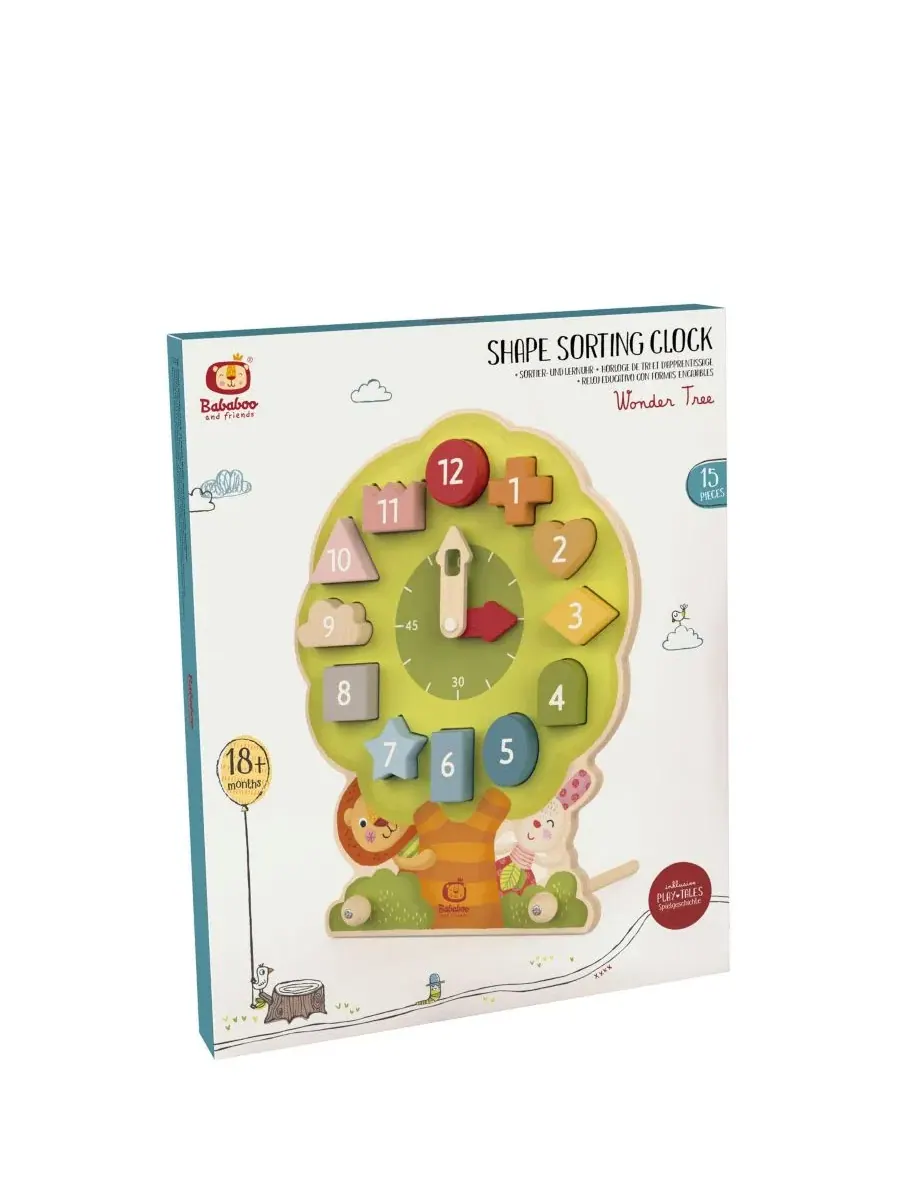 Развивающая игрушка сортер-часы Wonder Tree Shape Sorting Clock Bababoo and friends, Open — изображение 2 из 7
