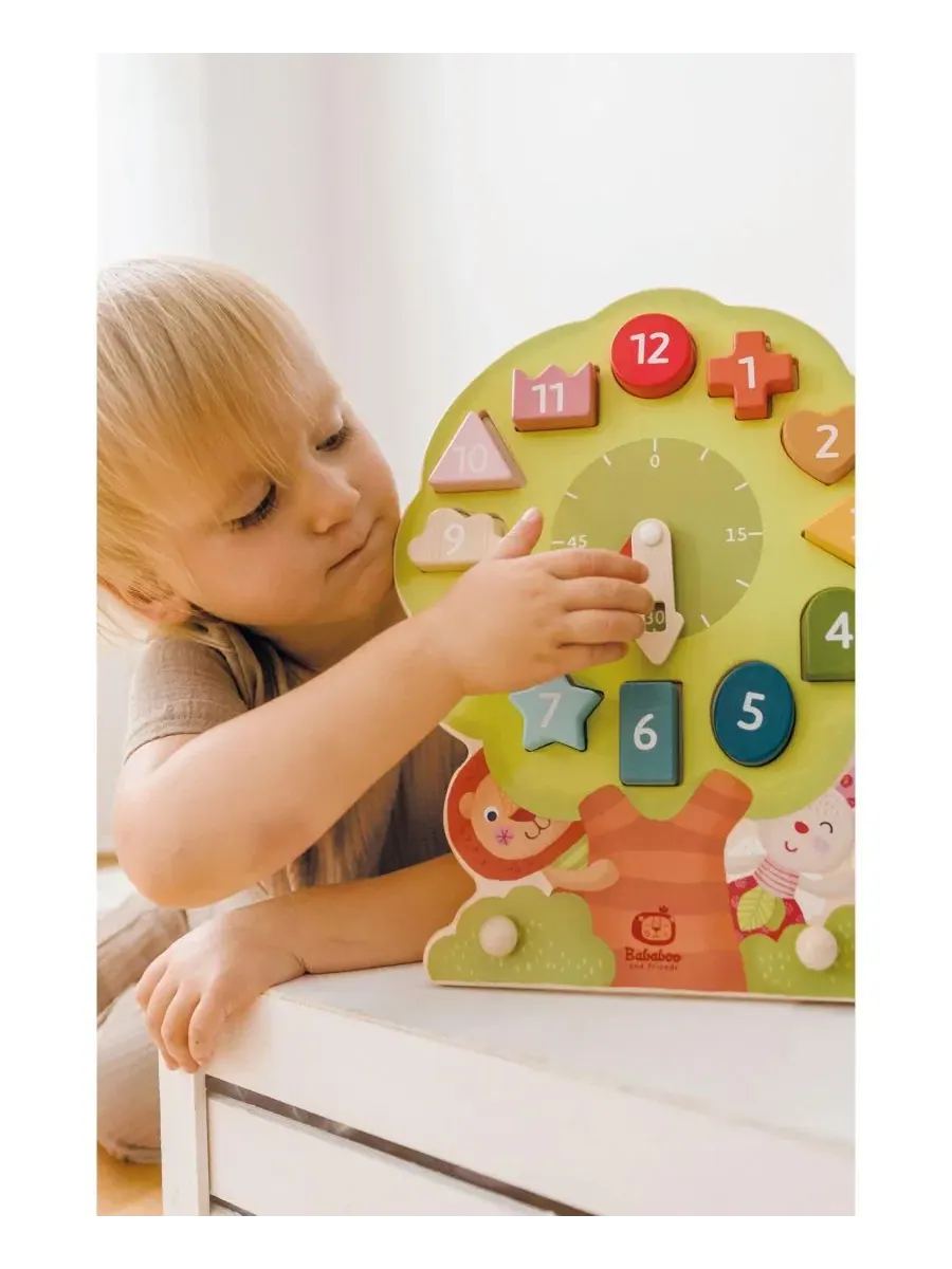Развивающая игрушка сортер-часы Wonder Tree Shape Sorting Clock Bababoo and friends, Open — изображение 3 из 7