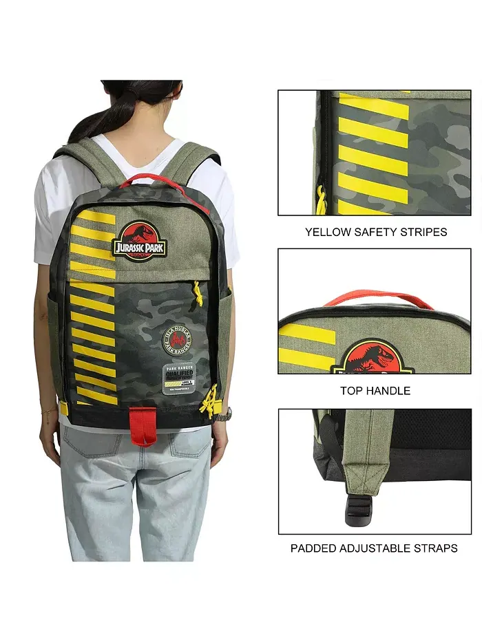 Рюкзак Logo 16" в цвете хаки и камуфляж Jurassic Park — изображение 5 из 7