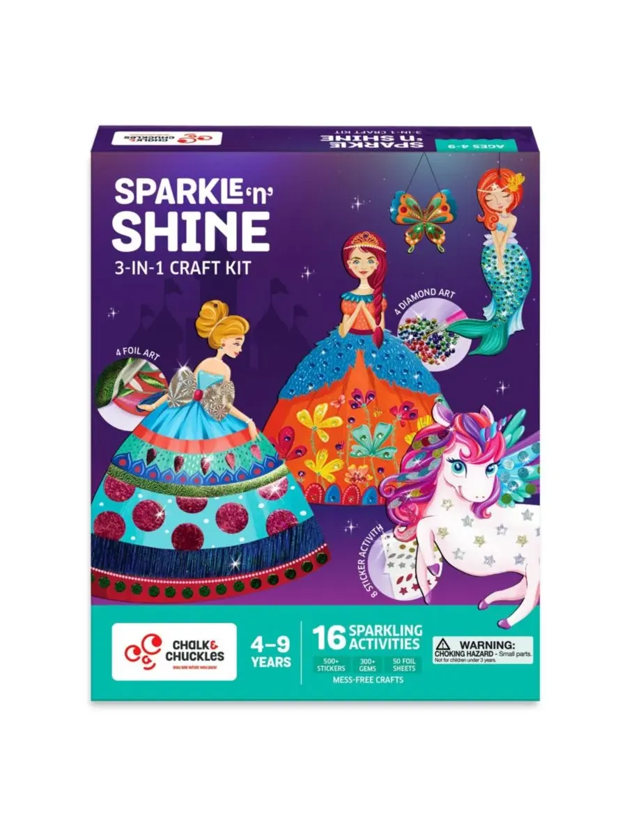 Набор для творчества 3-в-1 Sparkle n Shine EVA Chalk & Chuckles — без цвета