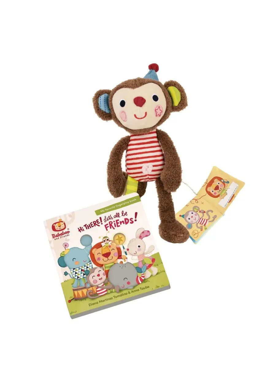 Набор «Обезьянка Юки: Давайте все будем друзьями» (книга и плюшевая игрушка) Bababoo And Friends