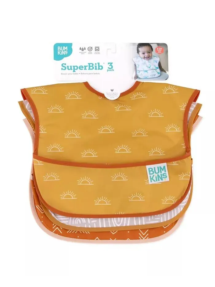 Нагрудники Super Bib для маленьких мальчиков и девочек, 3 шт Bumkins — изображение 3 из 3