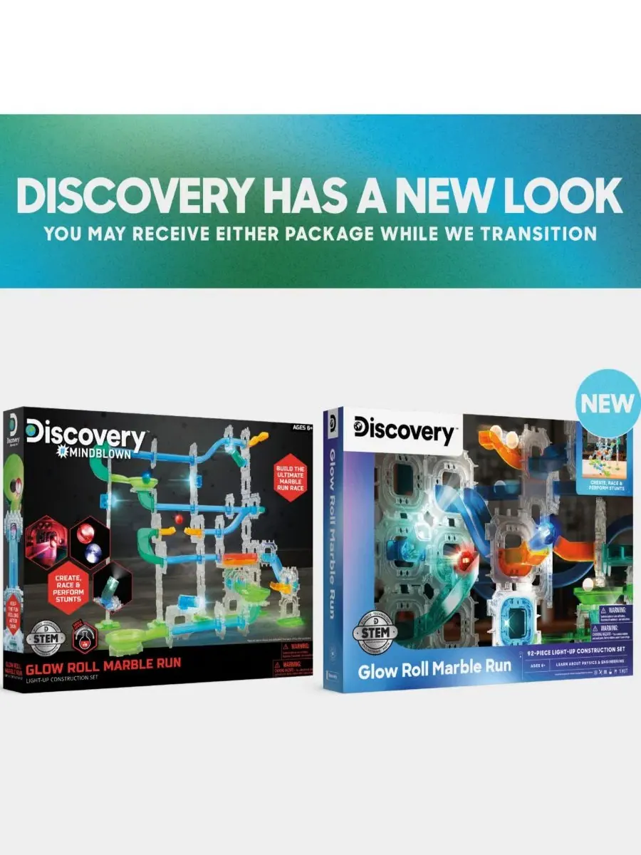 Конструктор MINDBLOWN Glow Roll Marble Run с подсветкой, 92 детали Discovery Kids — изображение 2 из 11
