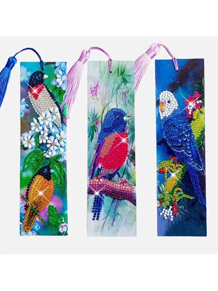 Набор для вышивания алмазной мозаикой Painting Bookmark DIY Kit Birds