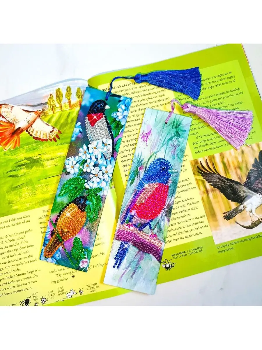 Набор для вышивания алмазной мозаикой Painting Bookmark DIY Kit Birds — изображение 2 из 4