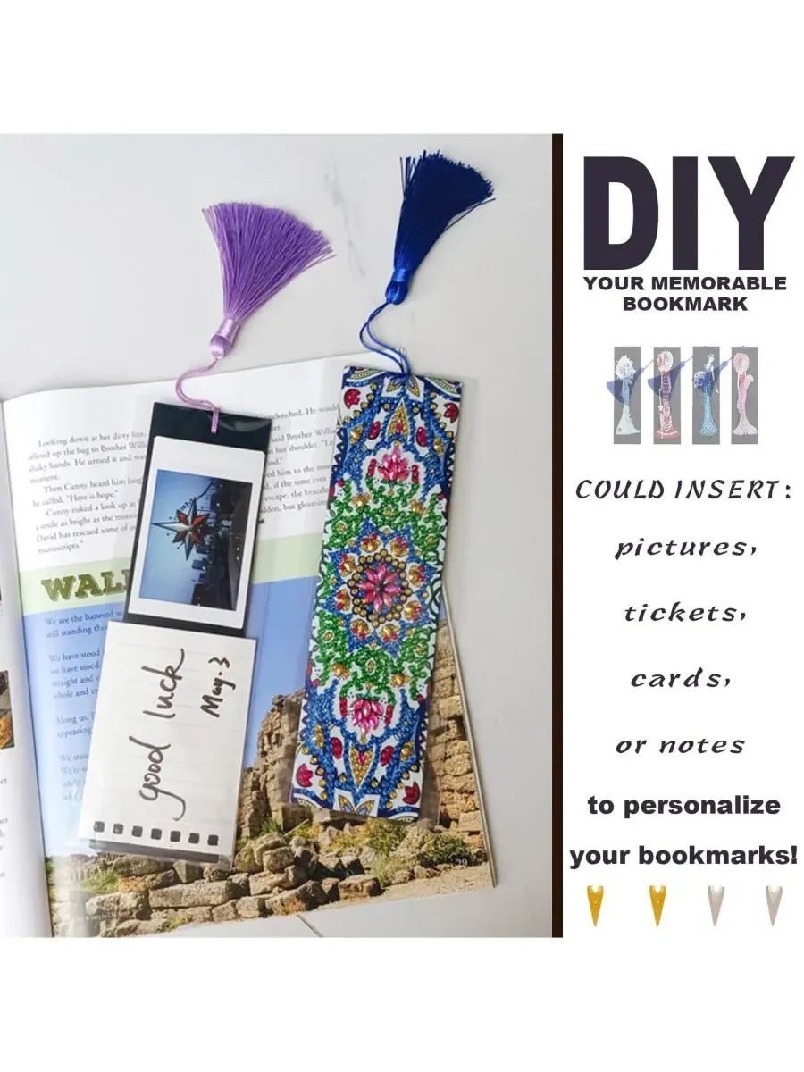 Набор для вышивания алмазной мозаикой Painting Bookmark DIY Kit Birds — изображение 3 из 4