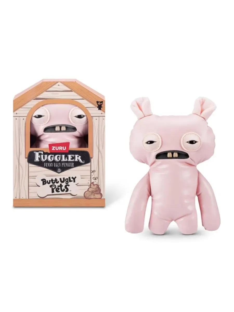 Мягкая игрушка Fuggler Butt Ugly Pets Uncladimir Tootin Hairless Rat Pink, Assorted Pre-pack