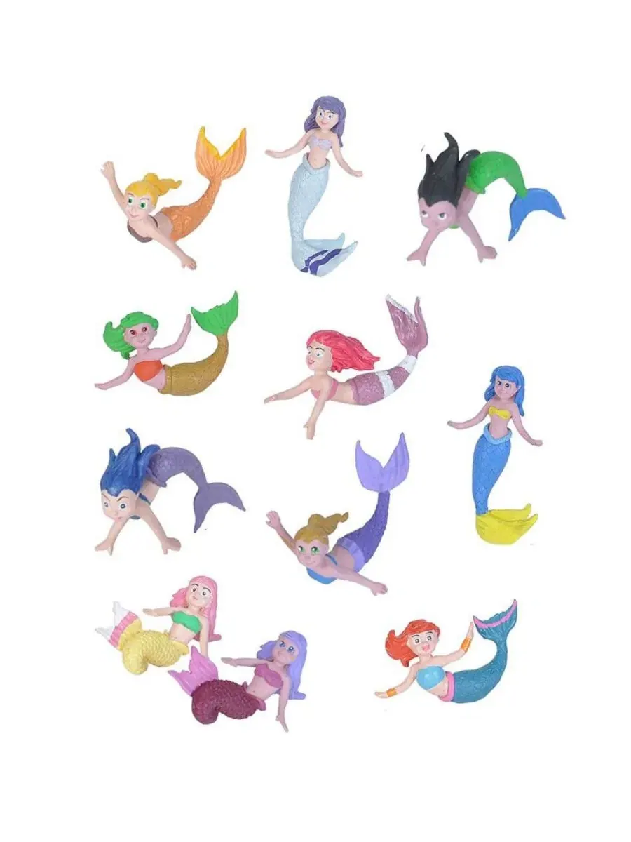 Набор фигурок русалок, 10 предметов, Mermaid Nature Tube Wild Republic, Open Miscellaneous — изображение 2 из 2
