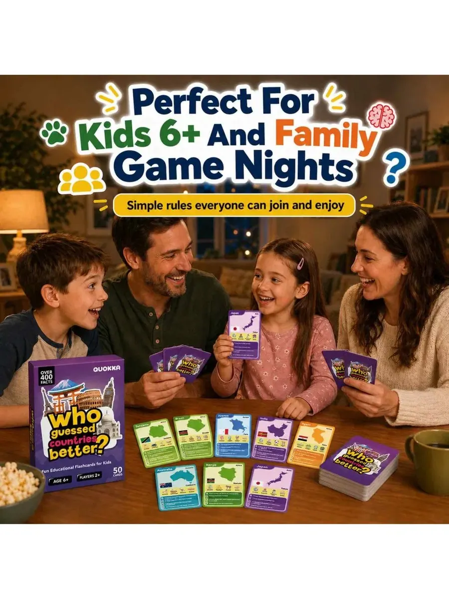 Настольная карточная игра Who Guess It Better, 50 карточек Quokka, World Countries — изображение 4 из 6
