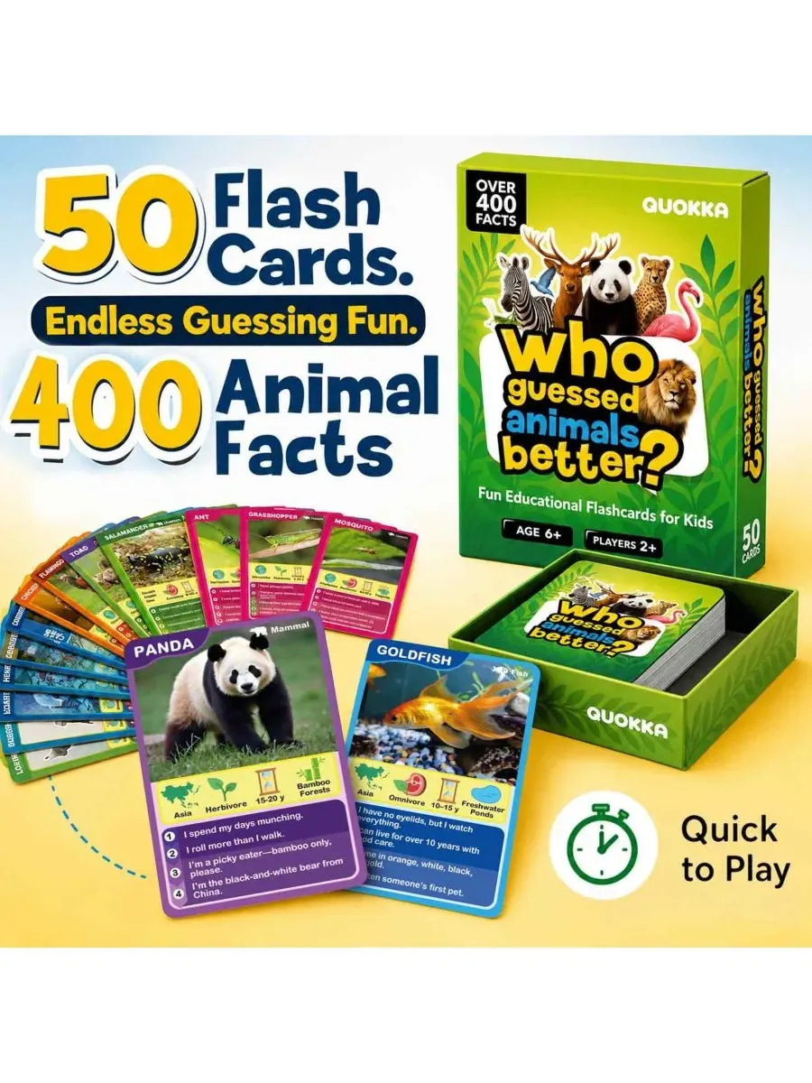 Настольная игра-викторина QUOKKA Who Guess It Better, Animals vol 2 — изображение 2 из 6