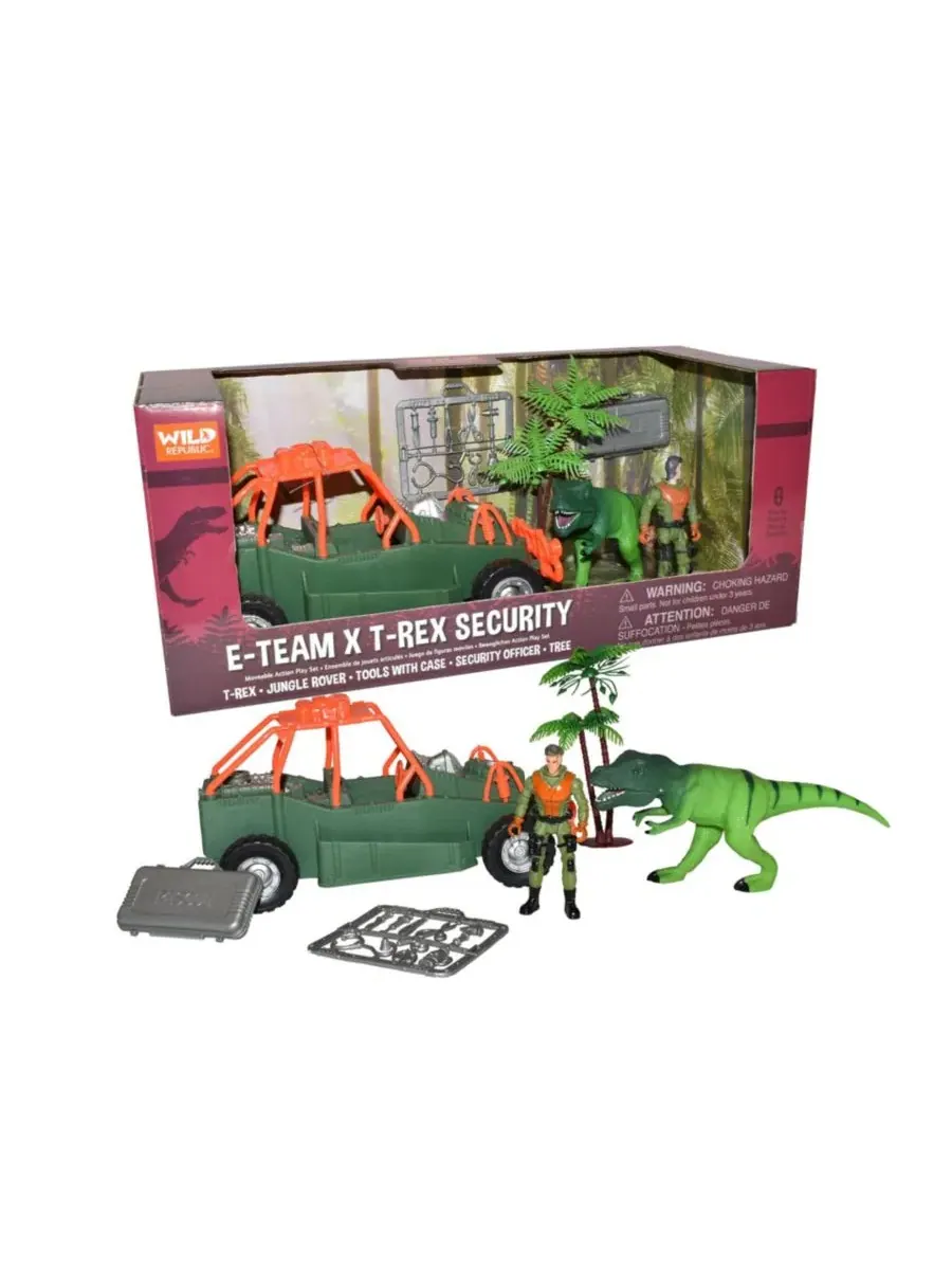 Игровой набор с фигурками динозавров T-Rex E-Team Box Set, 6 предметов Wild Republic, Open
