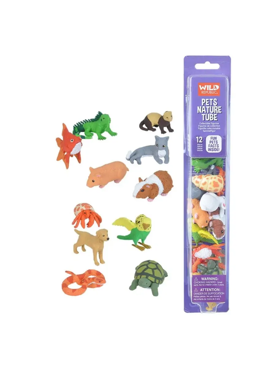 Набор фигурок с домашними питомцами, 12 предметов, Nature Tube Pets Wild Republic, Open