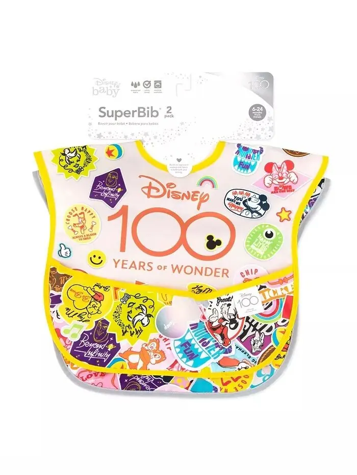 Супер нагрудники Baby Disney 100 Happy Faces, 2 шт Bumkins — изображение 2 из 7