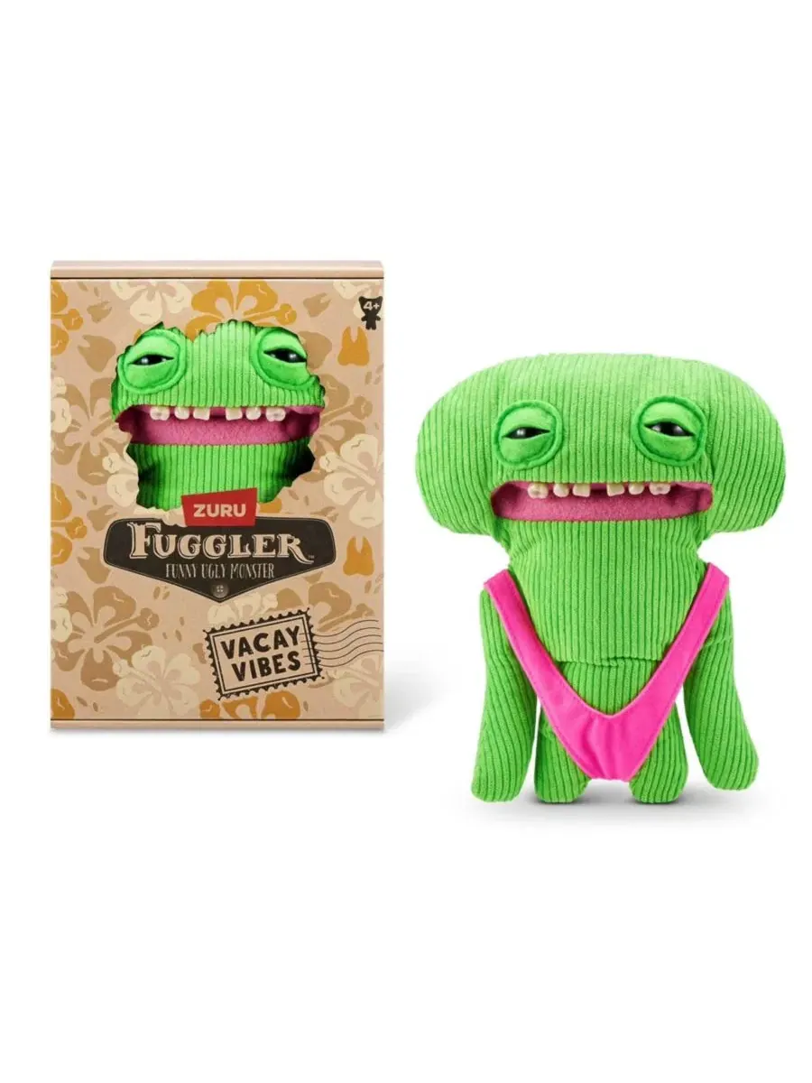 Мягкая игрушка Vacay Vibes Smiley O Riley Green Funny Ugly Monster Plush Toy 9 Inch Fuggler