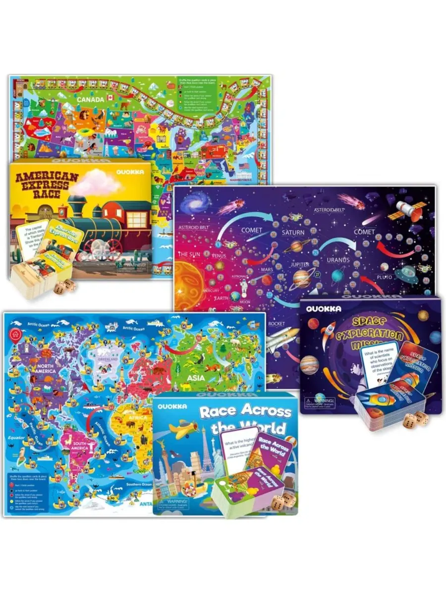 Набор из 3 обучающих настольных игр для детей 6-8 лет - развивающие карточки-викторины для детей — изображение 7 из 8