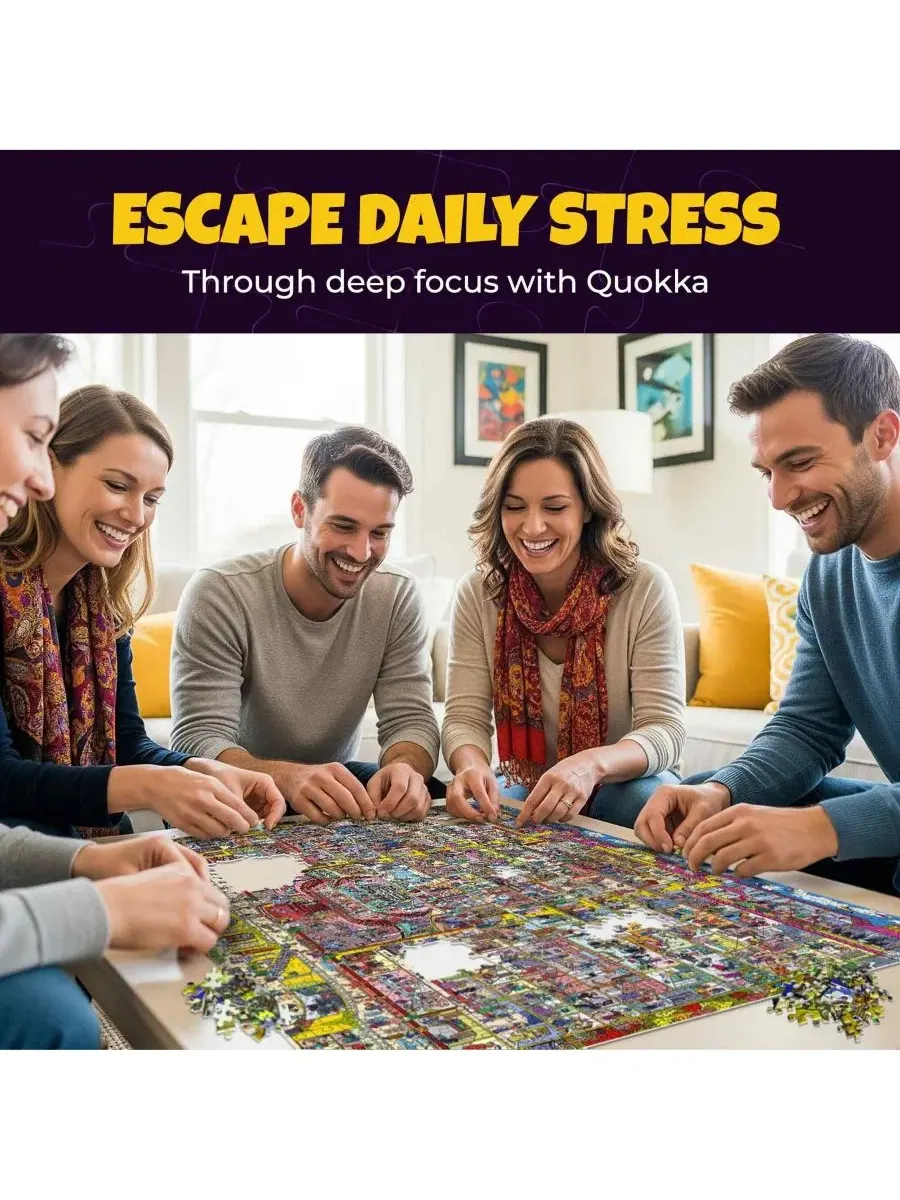 Набор из 3 пазлов по 1000 элементов Desert Whirl, Galactic Tails, Hotel Wildeluxe Quokka, 3 Puzzle — изображение 6 из 6