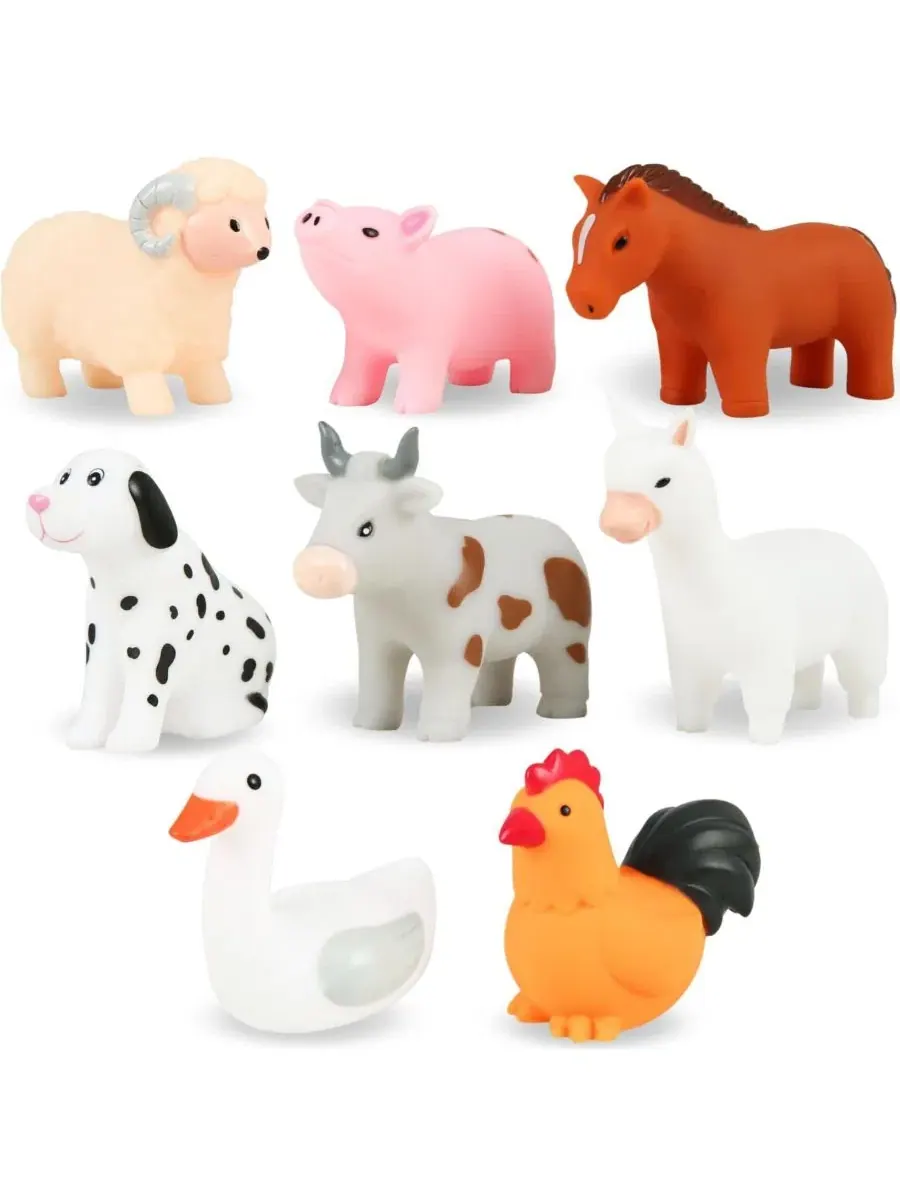 Набор игрушек для ванны с животными, 8 шт., с сеткой для сушки GNUADZ, 8 Animals