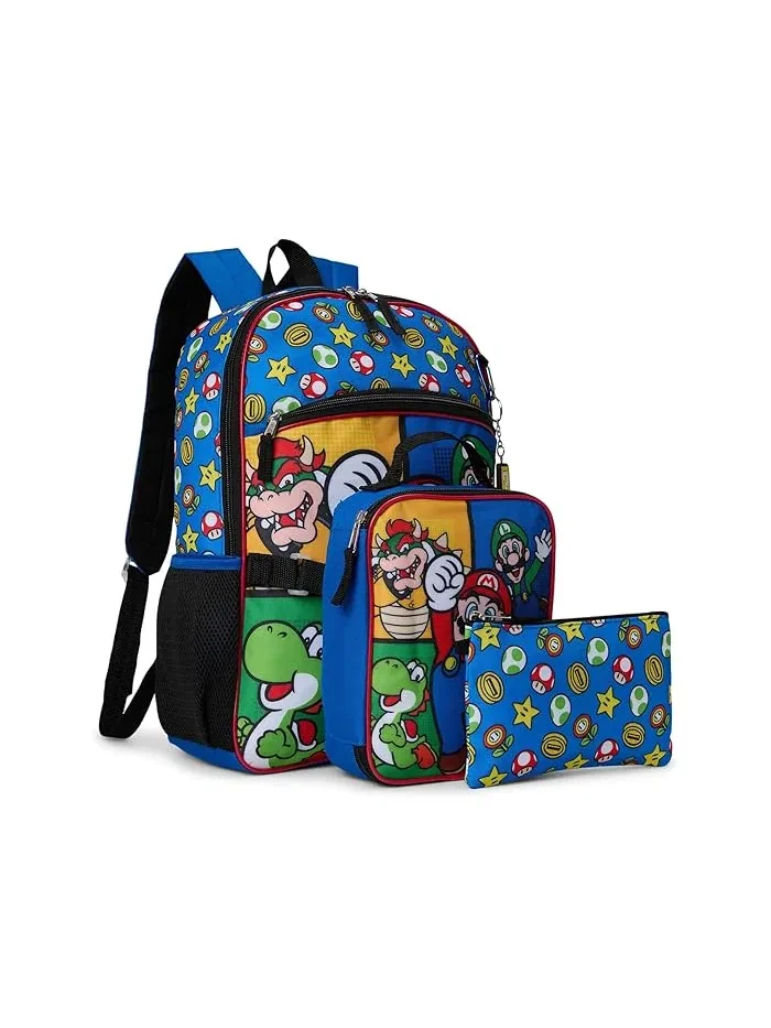 Рюкзак Super Mario Bros Power-Ups 5-Piece Backpack Set BIOWORLD Kids — красный