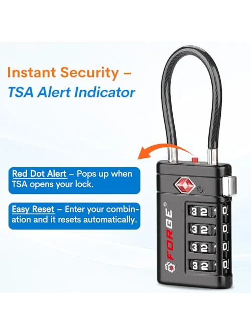 Forge Open Alert TSA Одобренные Замки для Чемодана 2 шт — 3