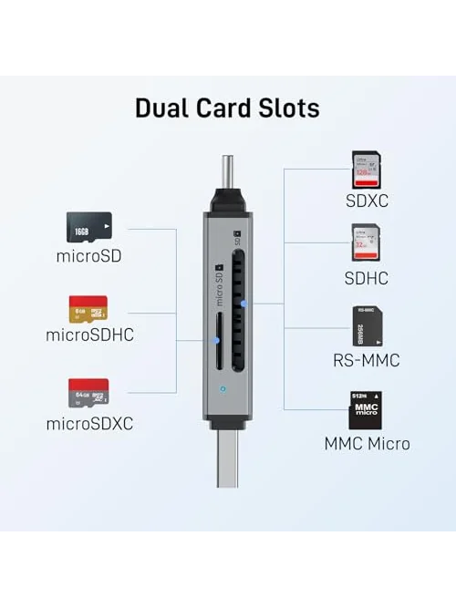 acer кардридер USB-C SD/MicroSD двойной слот — изображение 6 из 6, серый