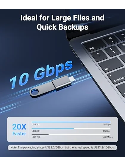 Syntech USB-C на USB 3.0 переходник, 2 штуки, тёмно-серый — изображение 3 из 6