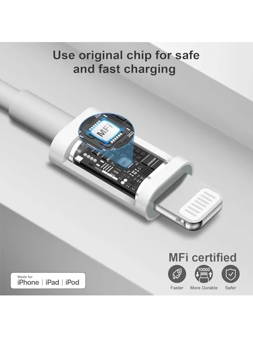 Зарядное устройство iPhone 20W USB-C с кабелем 6FT — изображение 2 из 6, белый