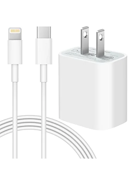 Зарядное устройство iPhone 20W USB-C с кабелем 6FT — изображение 4 из 6, белый