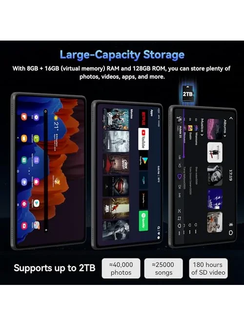 TABWEE T90 — планшет Android 16, 11 дюймов, 24GB RAM — 4